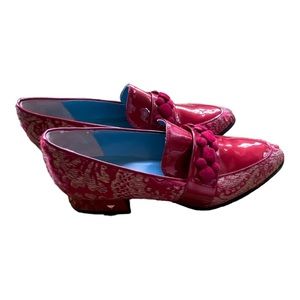 RARE! VALENTINA RANGONI RED Paisley size 8 shoes. NEW w/dust bag